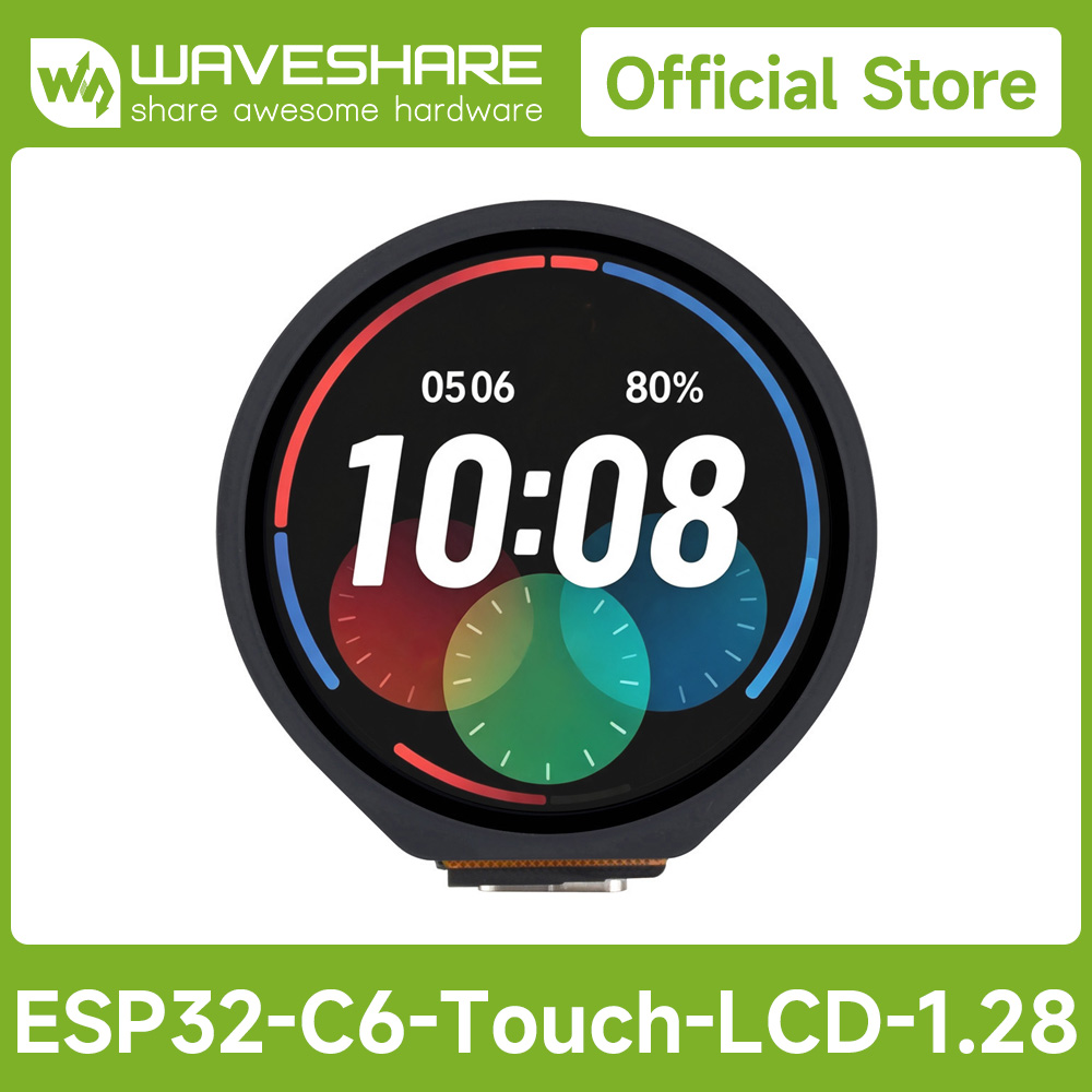 Waveshare Esp32 - ESP32-C6 1.28 inç Dokunmatik LCD Ekran