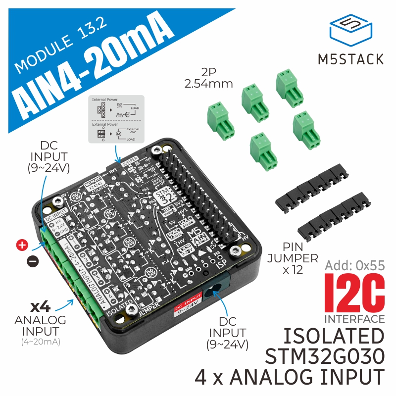 M5Stack - M5Stack 4 Kanallı Analogdan 12C'ye 13,2