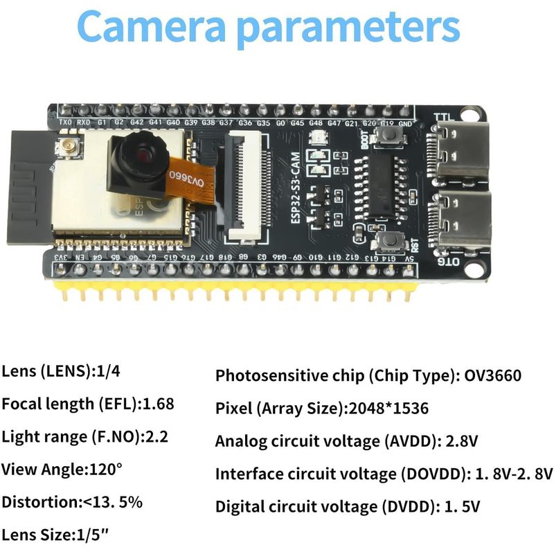 OV3660 Kamerası, N16R8 Modülü, - Doit Esp32 incelemesi ve fiyatı