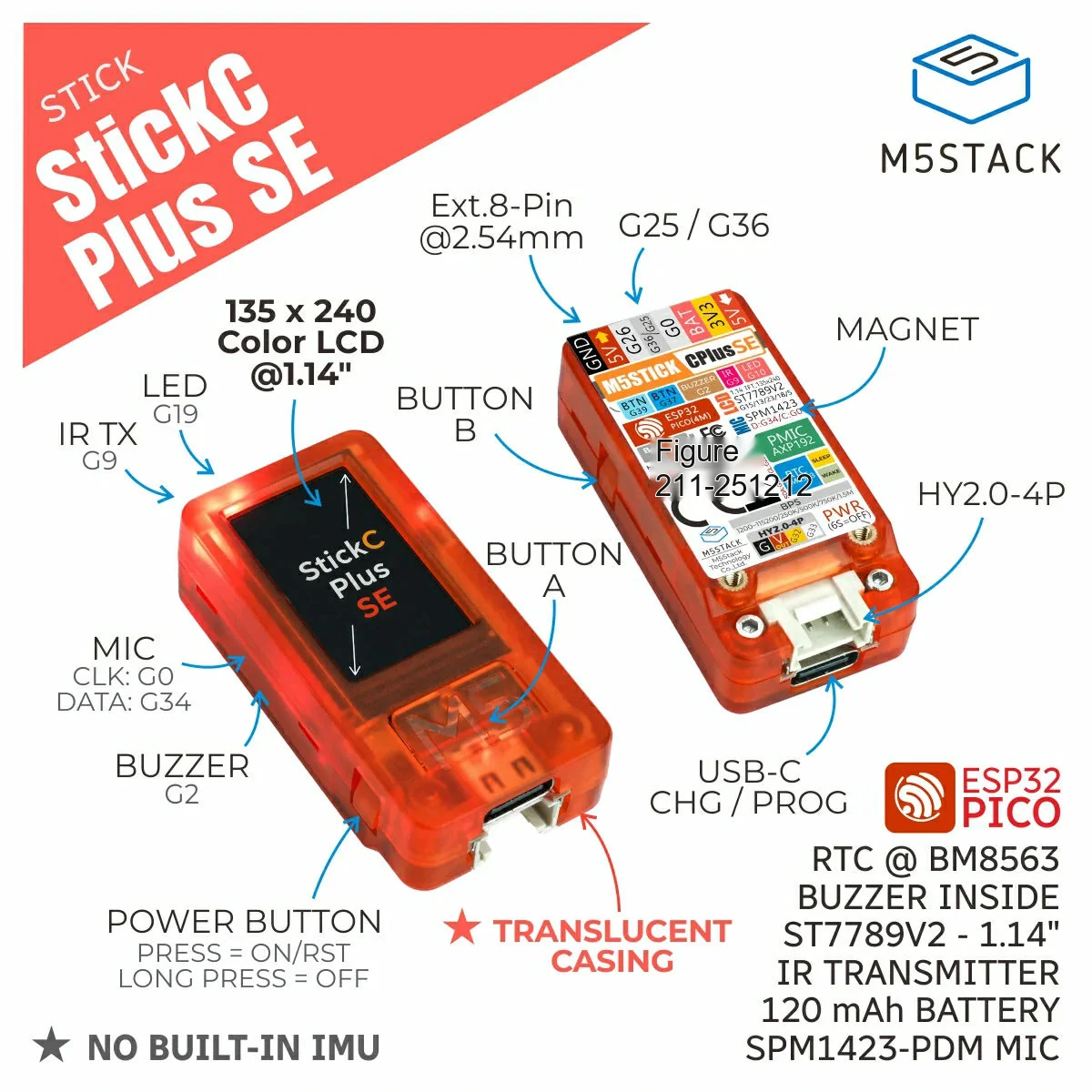 M5Stack M5StickC PLUS SE ESP32 - M5Stickc incelemesi ve fiyatı